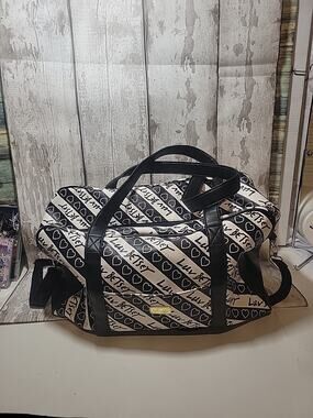 Luv Betsey Johnson Weekender Bag Duffle Double Handles Crossbody Faux Leather
